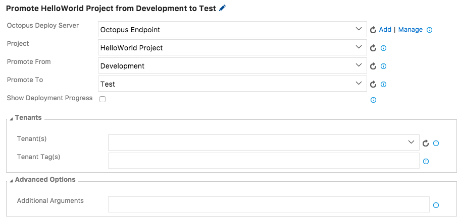 Configure Promote Release Step