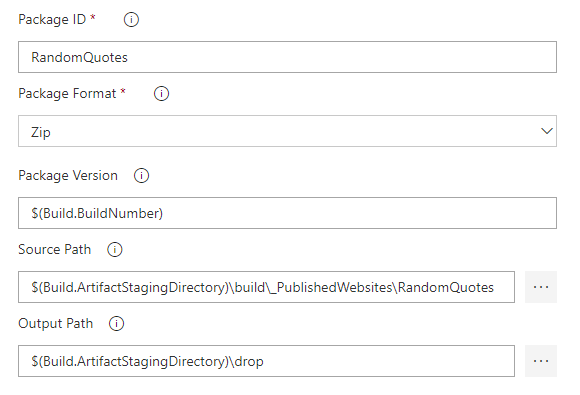 Configure Package Application Step