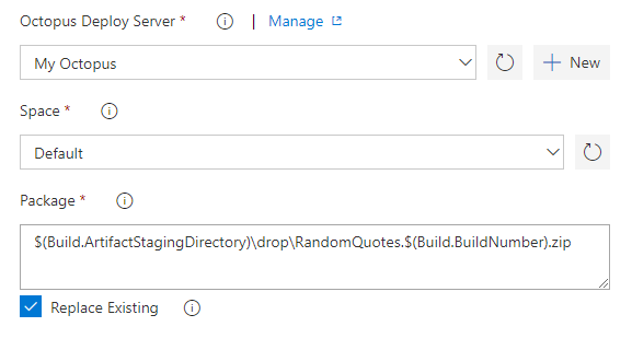 Configure Push Application Step