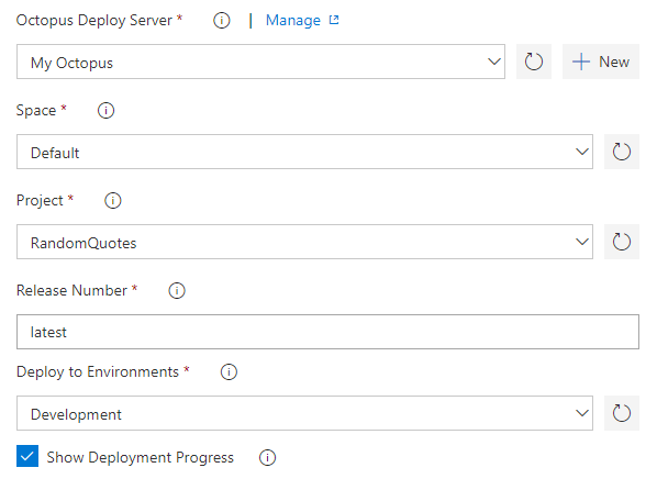 Configure Deploy Release Step